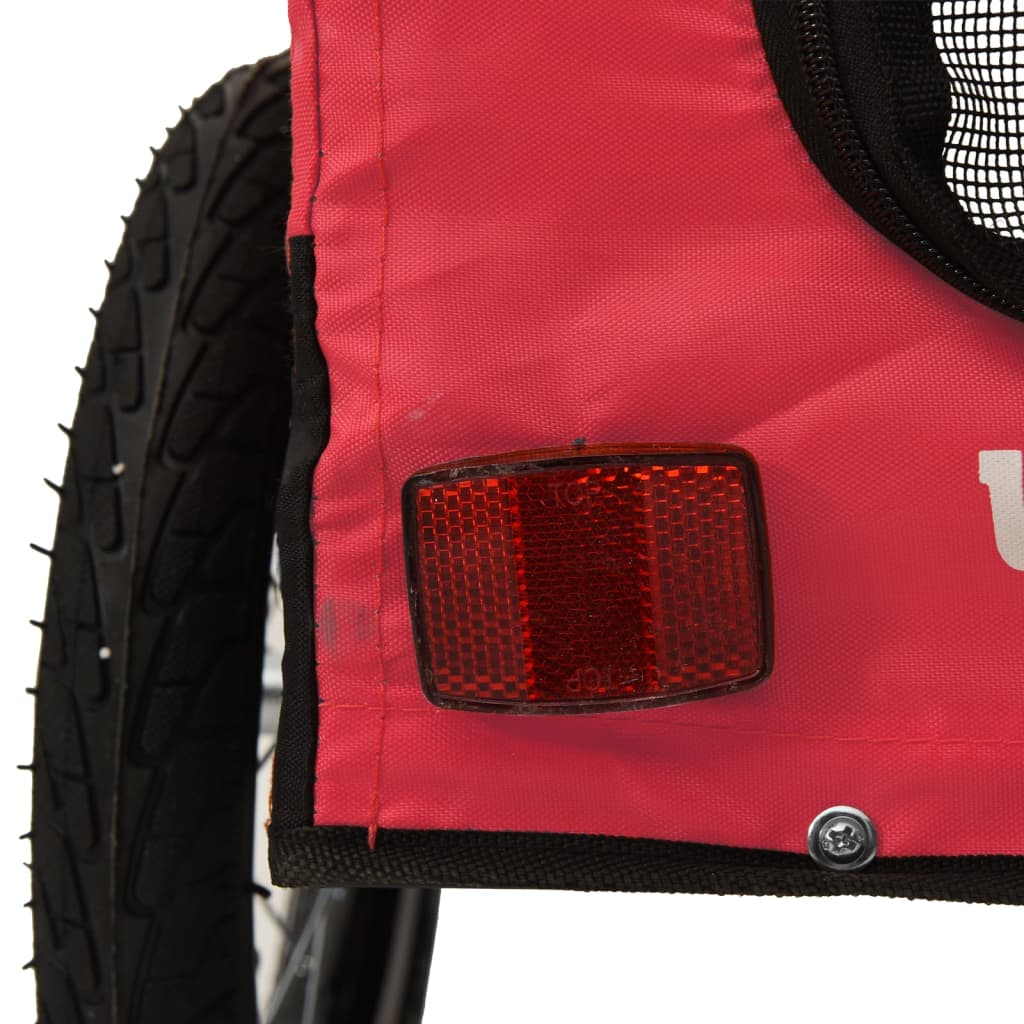 vidaXL Remorque de vélo pour animaux de compagnie rouge et noir