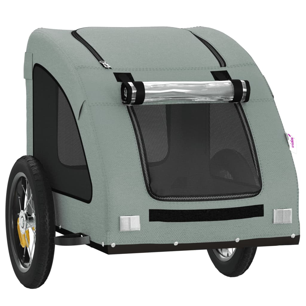 vidaXL Remorque de vélo pour animaux de compagnie gris