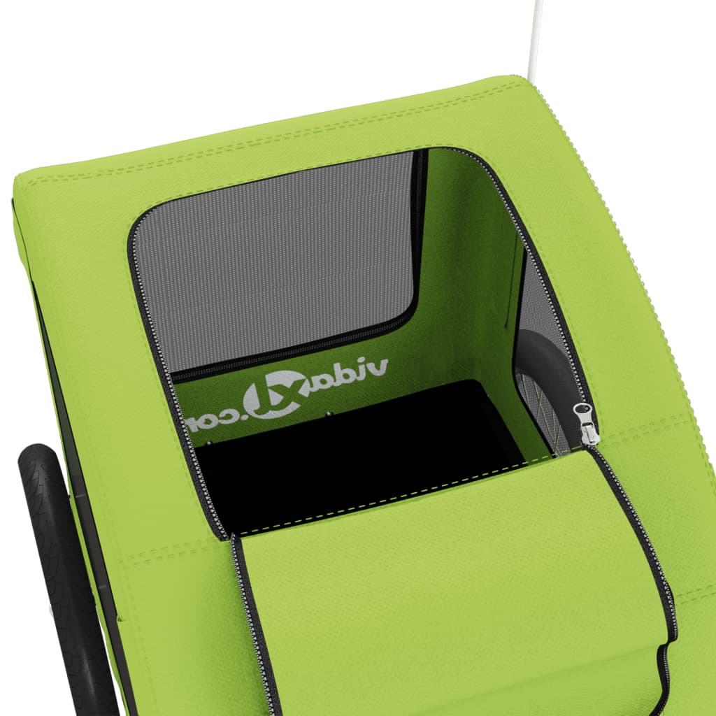 vidaXL Remorque de vélo pour animaux de compagnie vert