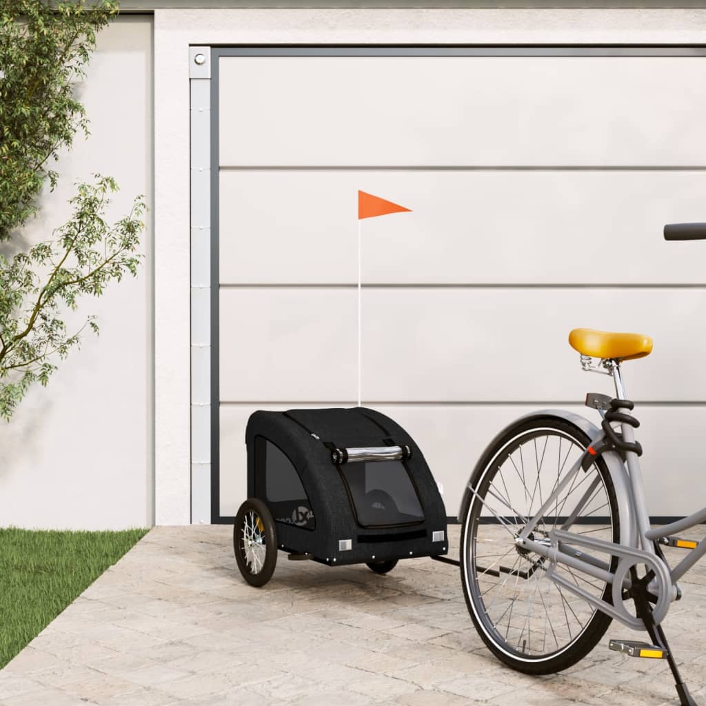 vidaXL Remorque de vélo pour animaux de compagnie noir