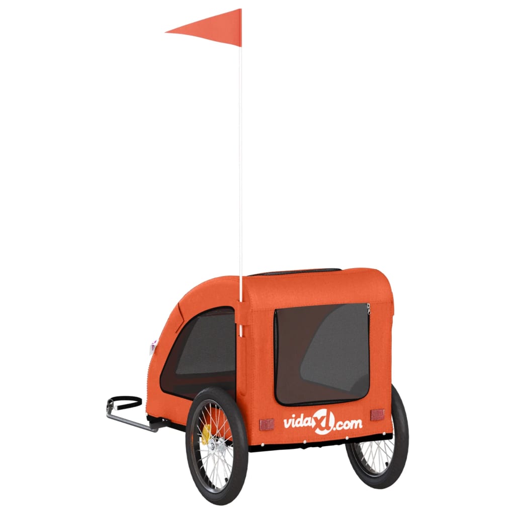 vidaXL Remorque de vélo pour animaux de compagnie orange