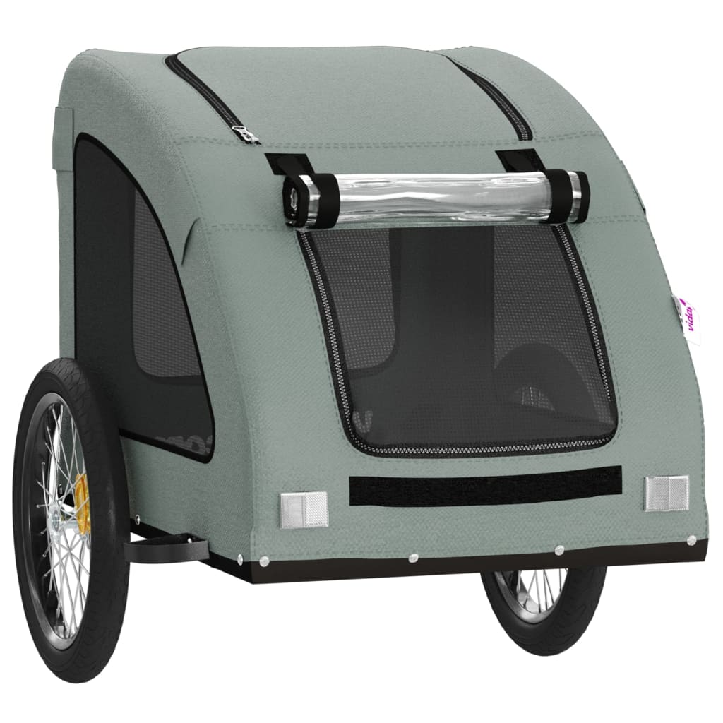 vidaXL Remorque de vélo pour animaux de compagnie gris
