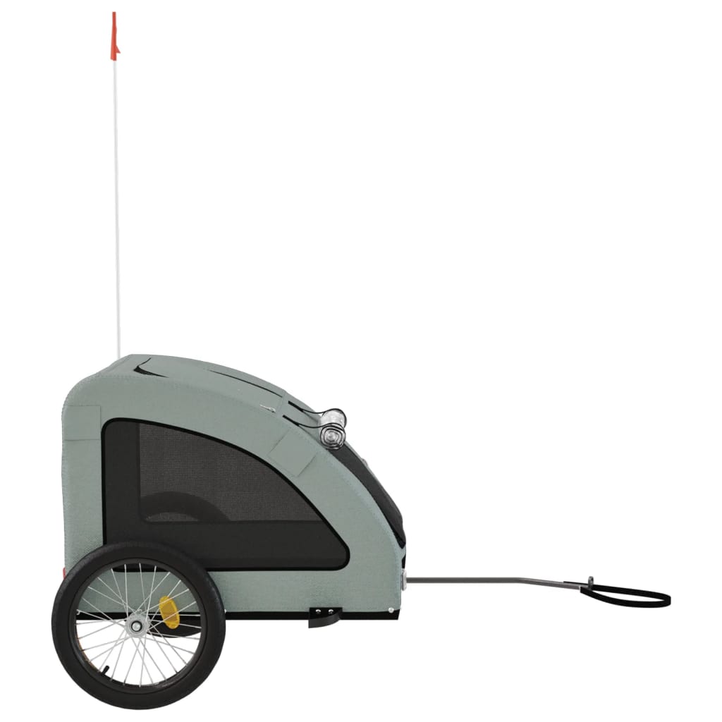 vidaXL Remorque de vélo pour animaux de compagnie gris