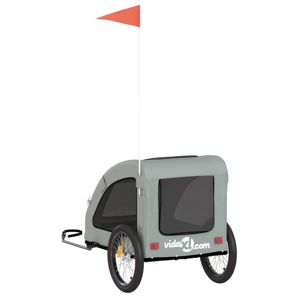 vidaXL Remorque de vélo pour animaux de compagnie gris
