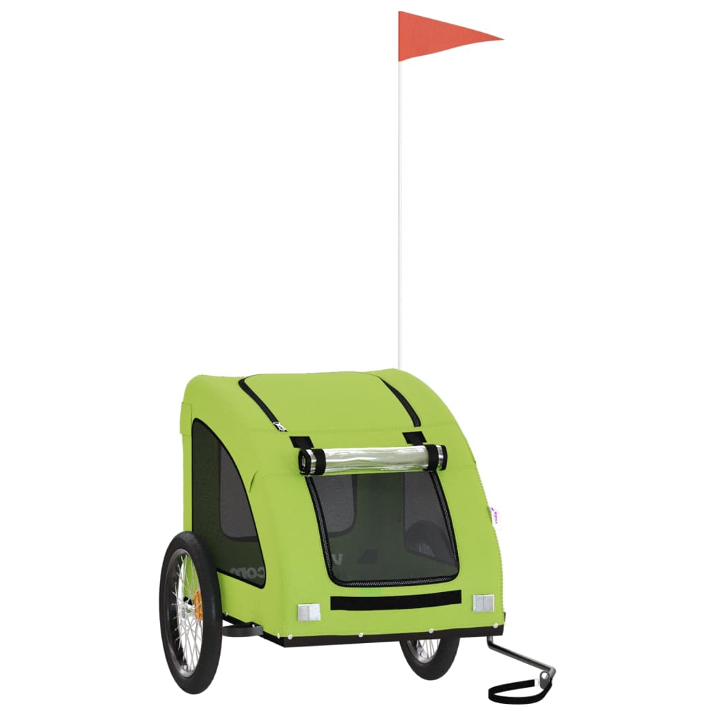vidaXL Remorque de vélo pour animaux de compagnie vert