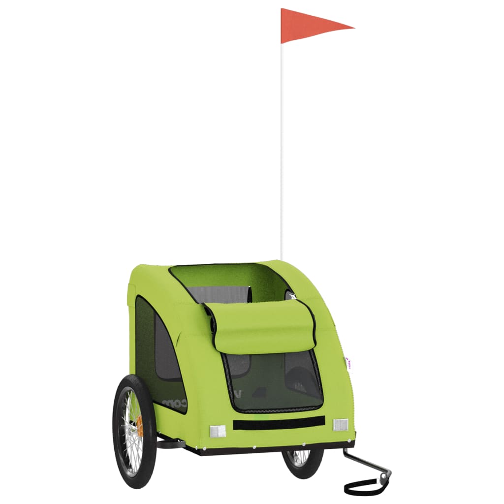 vidaXL Remorque de vélo pour animaux de compagnie vert