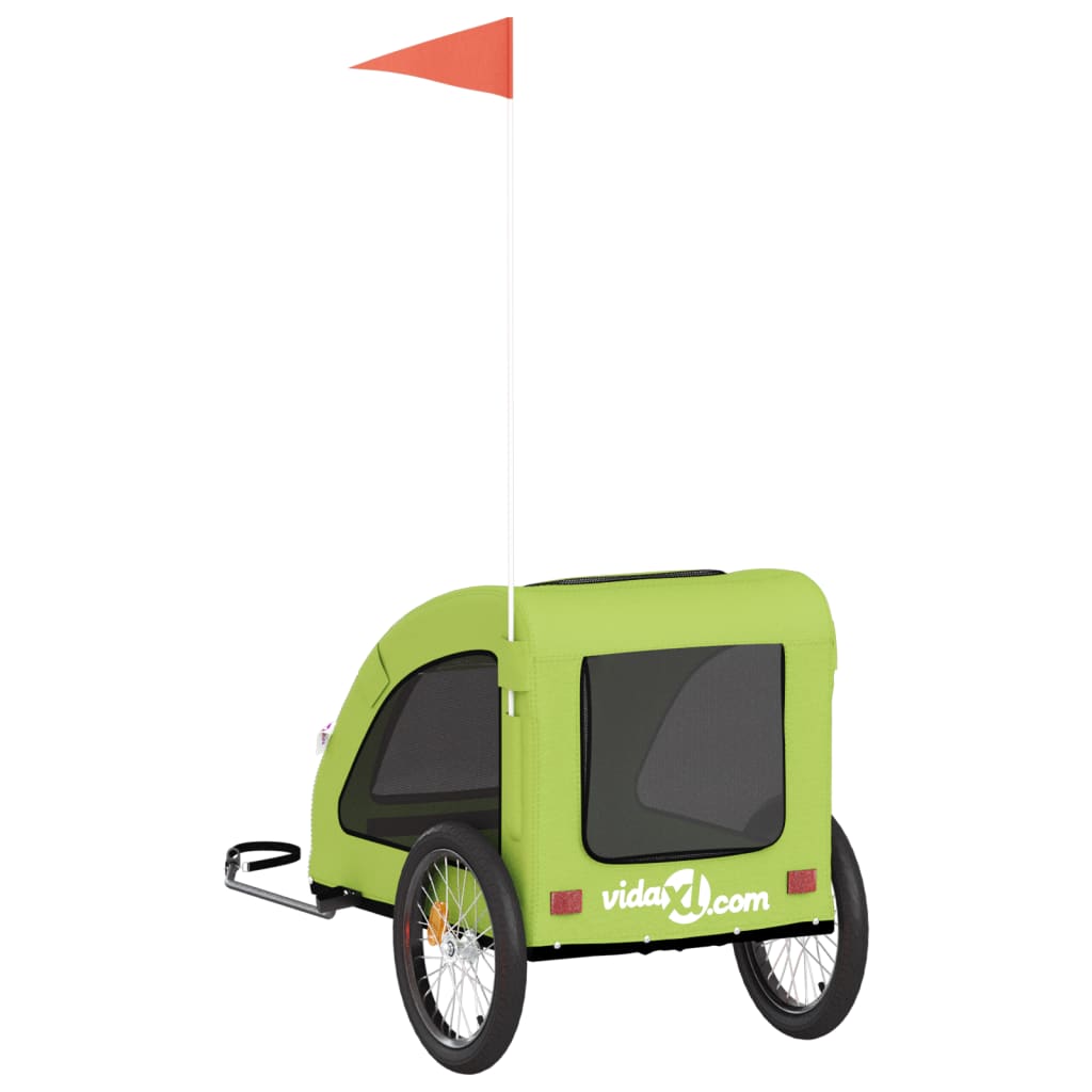 vidaXL Remorque de vélo pour animaux de compagnie vert