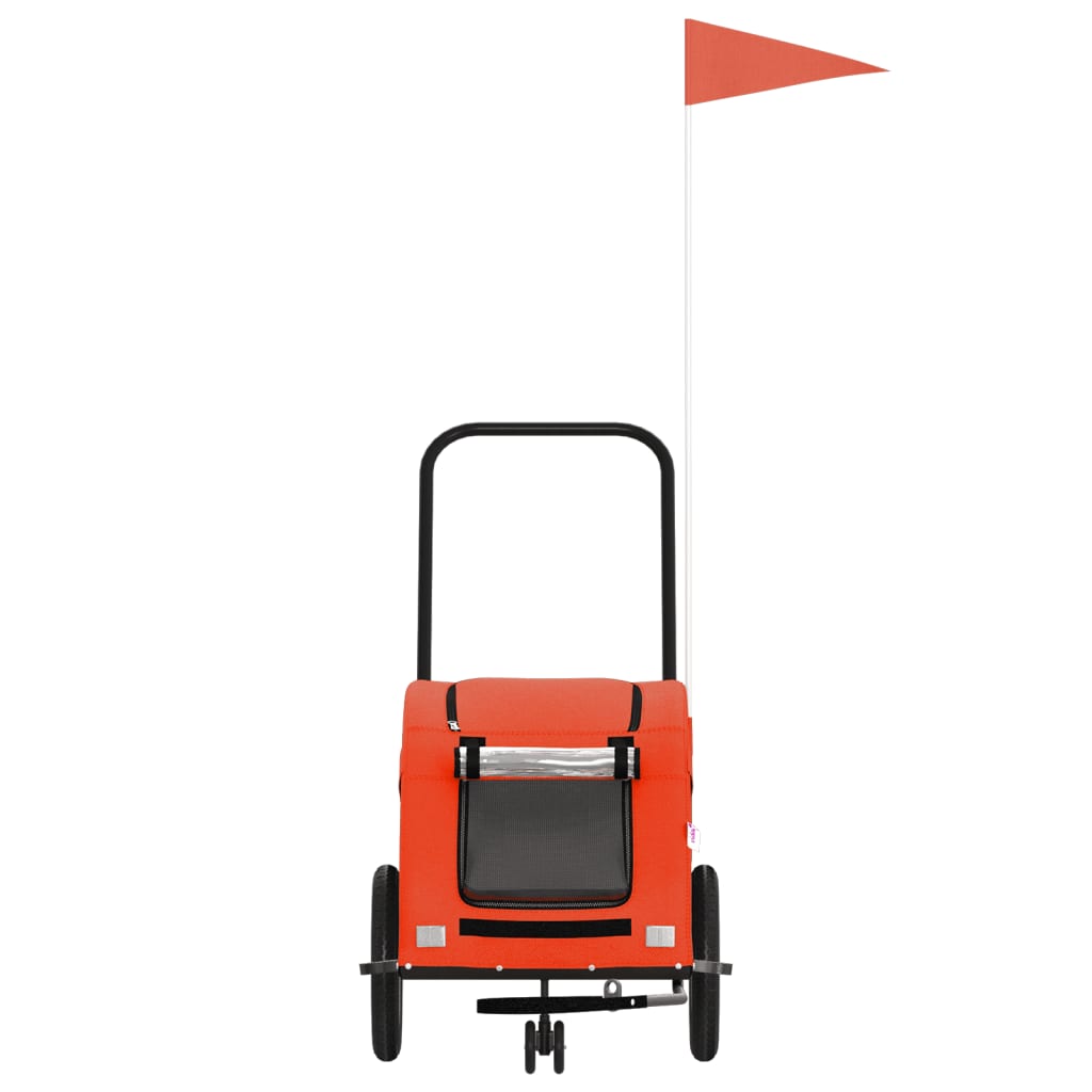 vidaXL Remorque de vélo pour animaux de compagnie orange et gris