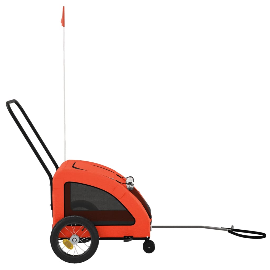 vidaXL Remorque de vélo pour animaux de compagnie orange et gris