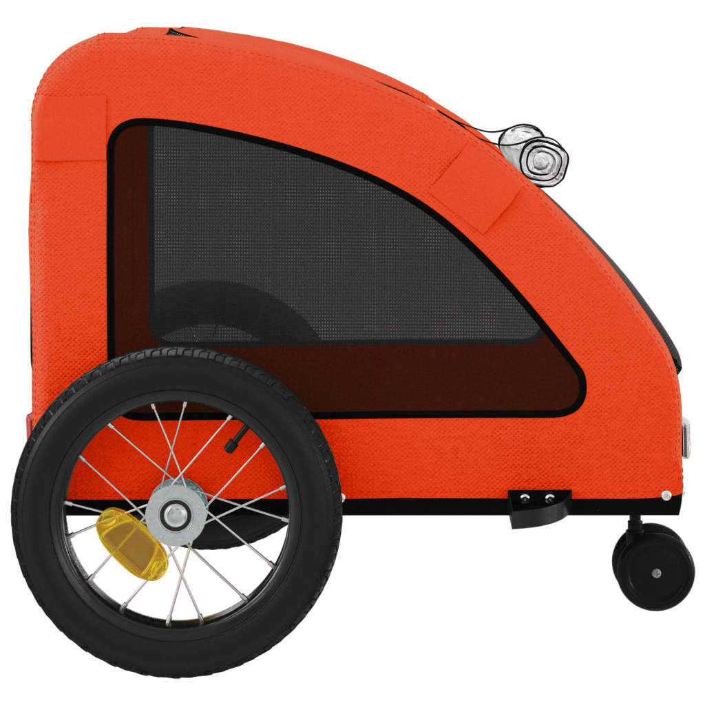 vidaXL Remorque de vélo pour animaux de compagnie orange et gris