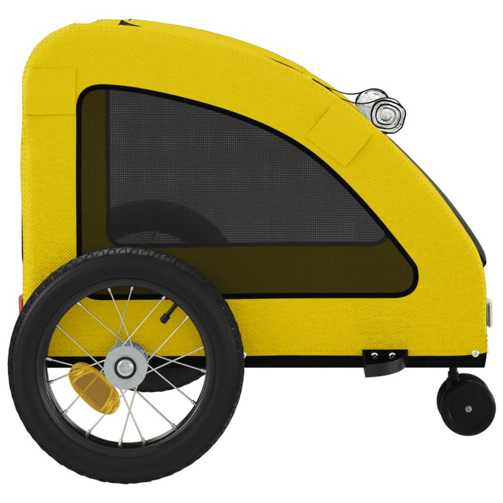 vidaXL Remorque de vélo pour animaux de compagnie jaune