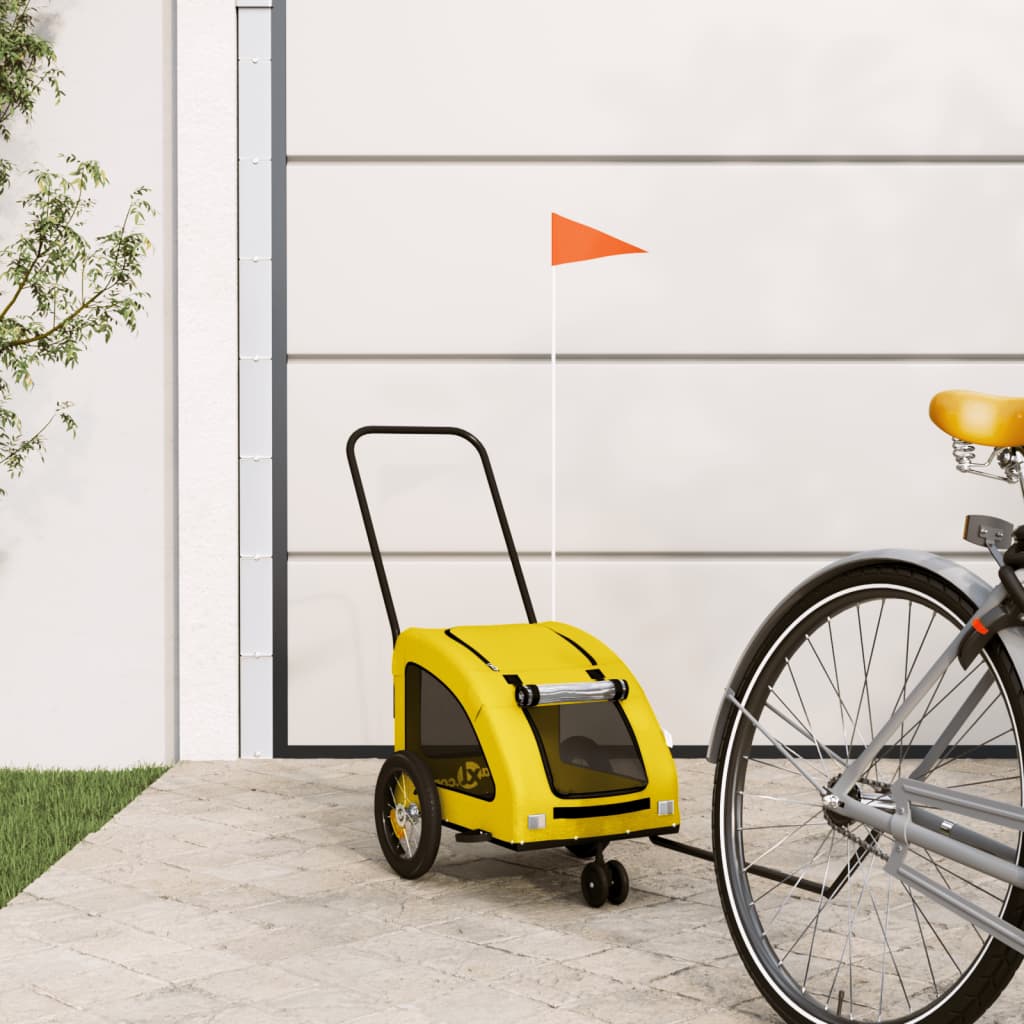 vidaXL Remorque de vélo pour animaux de compagnie jaune