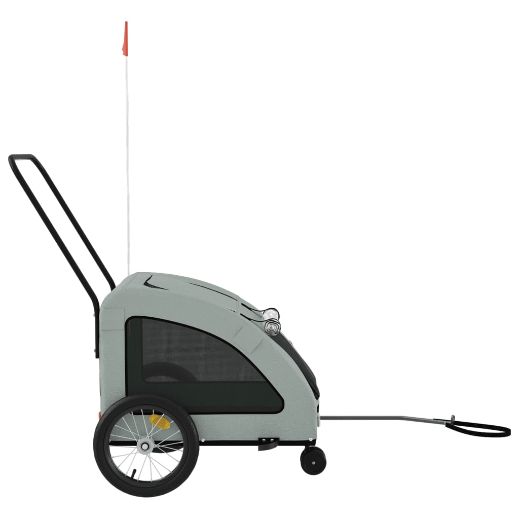 vidaXL Remorque de vélo pour animaux de compagnie gris