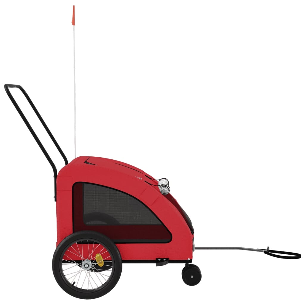 vidaXL Remorque de vélo pour animaux de compagnie rouge