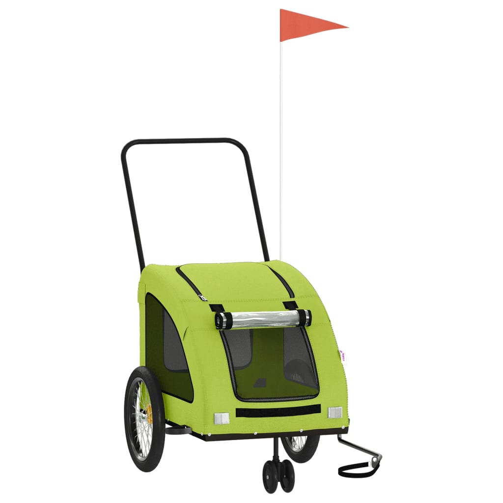 vidaXL Remorque de vélo pour animaux de compagnie vert