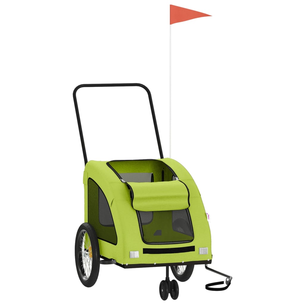 vidaXL Remorque de vélo pour animaux de compagnie vert