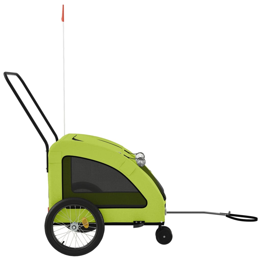 vidaXL Remorque de vélo pour animaux de compagnie vert