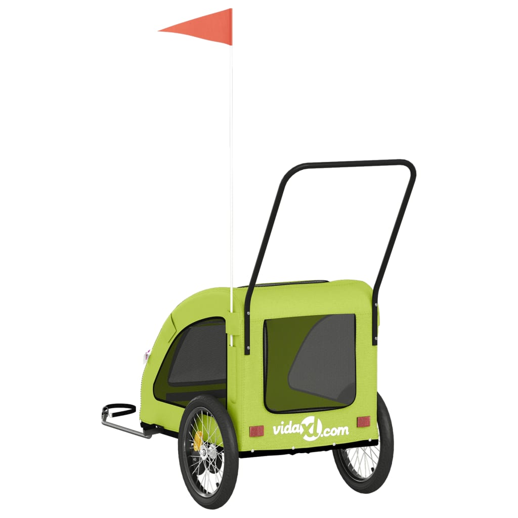 vidaXL Remorque de vélo pour animaux de compagnie vert