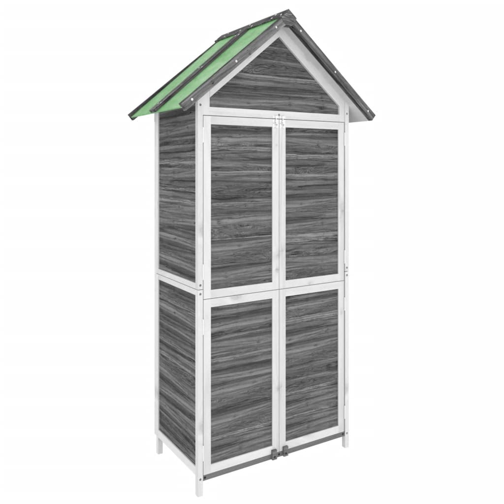 vidaXL Abri à outils de jardin gris 89x52,5x175 cm bois massif pin
