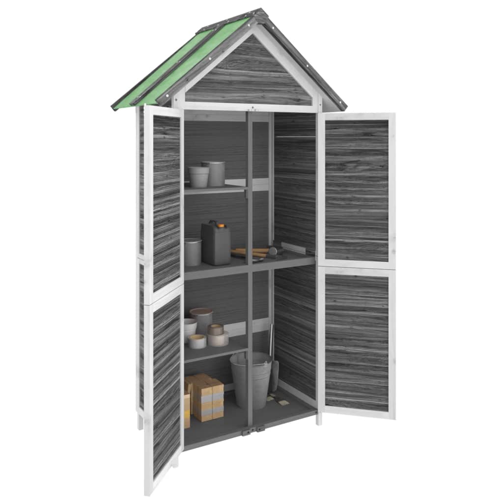 vidaXL Abri à outils de jardin gris 89x52,5x175 cm bois massif pin
