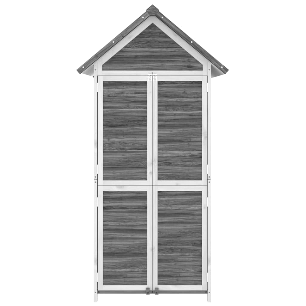 vidaXL Abri à outils de jardin gris 89x52,5x175 cm bois massif pin
