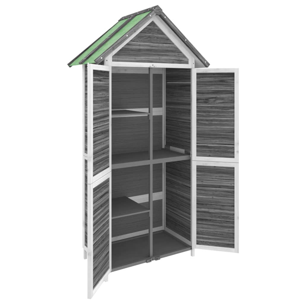 vidaXL Abri à outils de jardin gris 89x52,5x175 cm bois massif pin