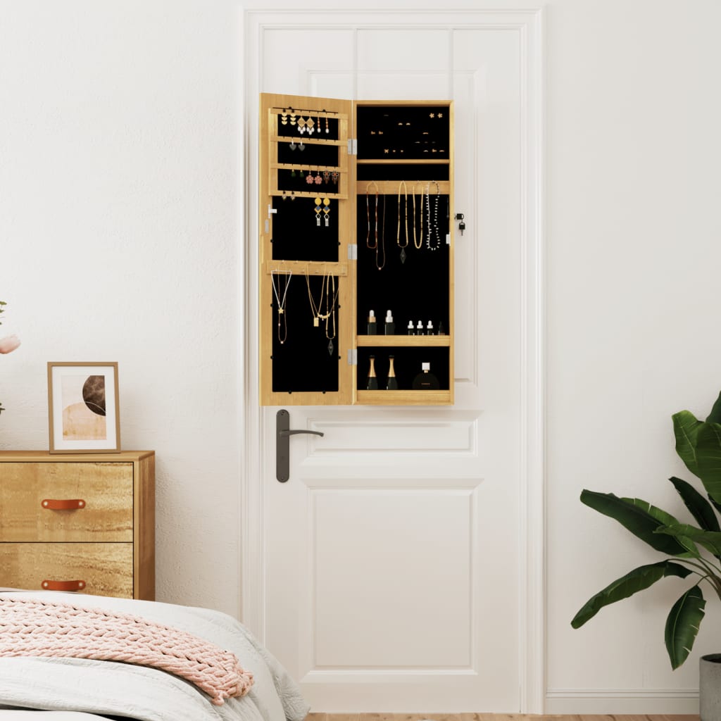 vidaXL Armoire à bijoux avec miroir murale 30x8,5x90 cm