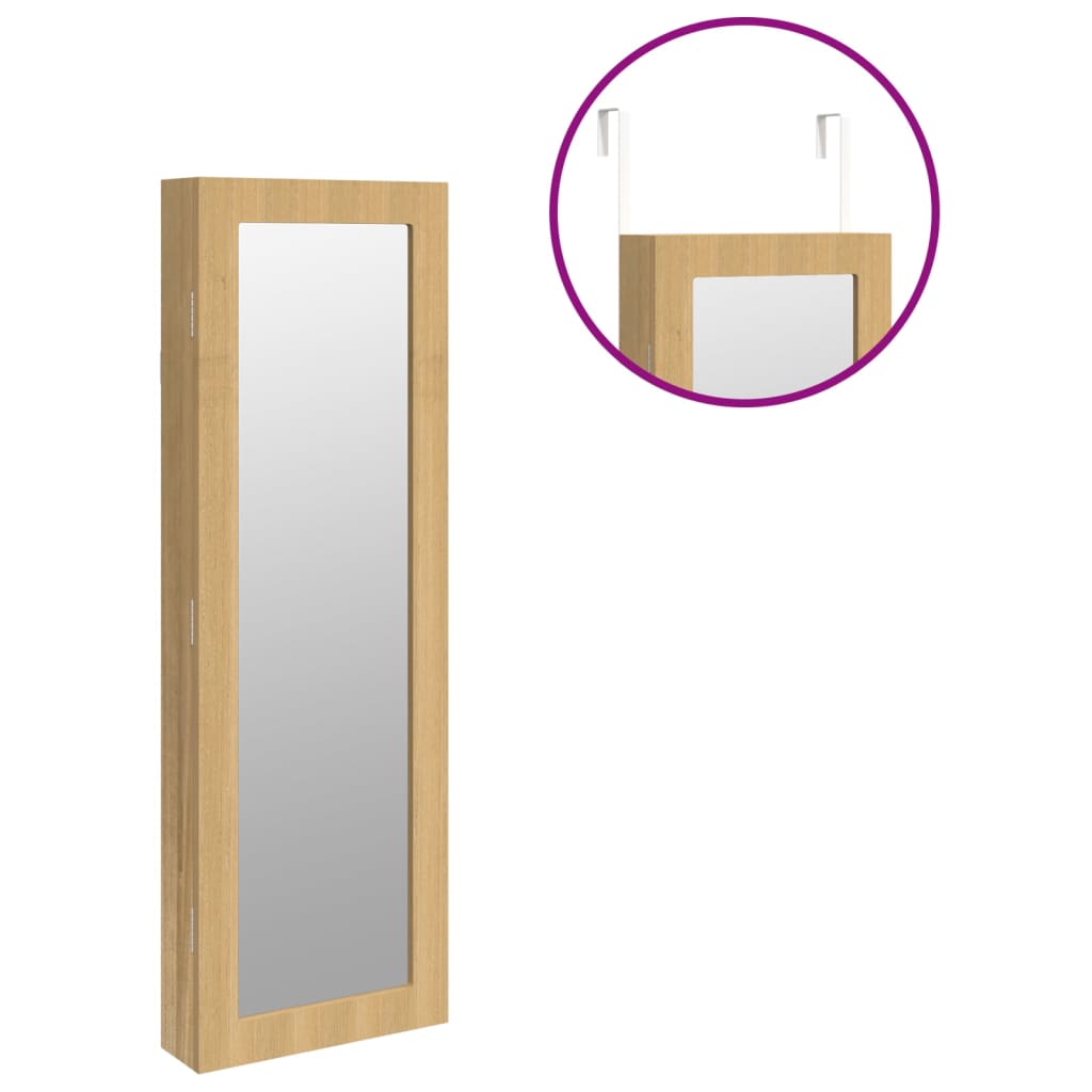 vidaXL Armoire à bijoux avec miroir murale 30x8,5x90 cm
