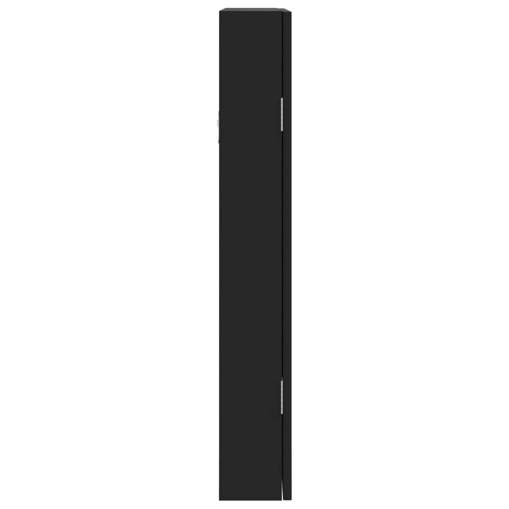 vidaXL Armoire à bijoux avec miroir murale noir 37,5x10x67 cm