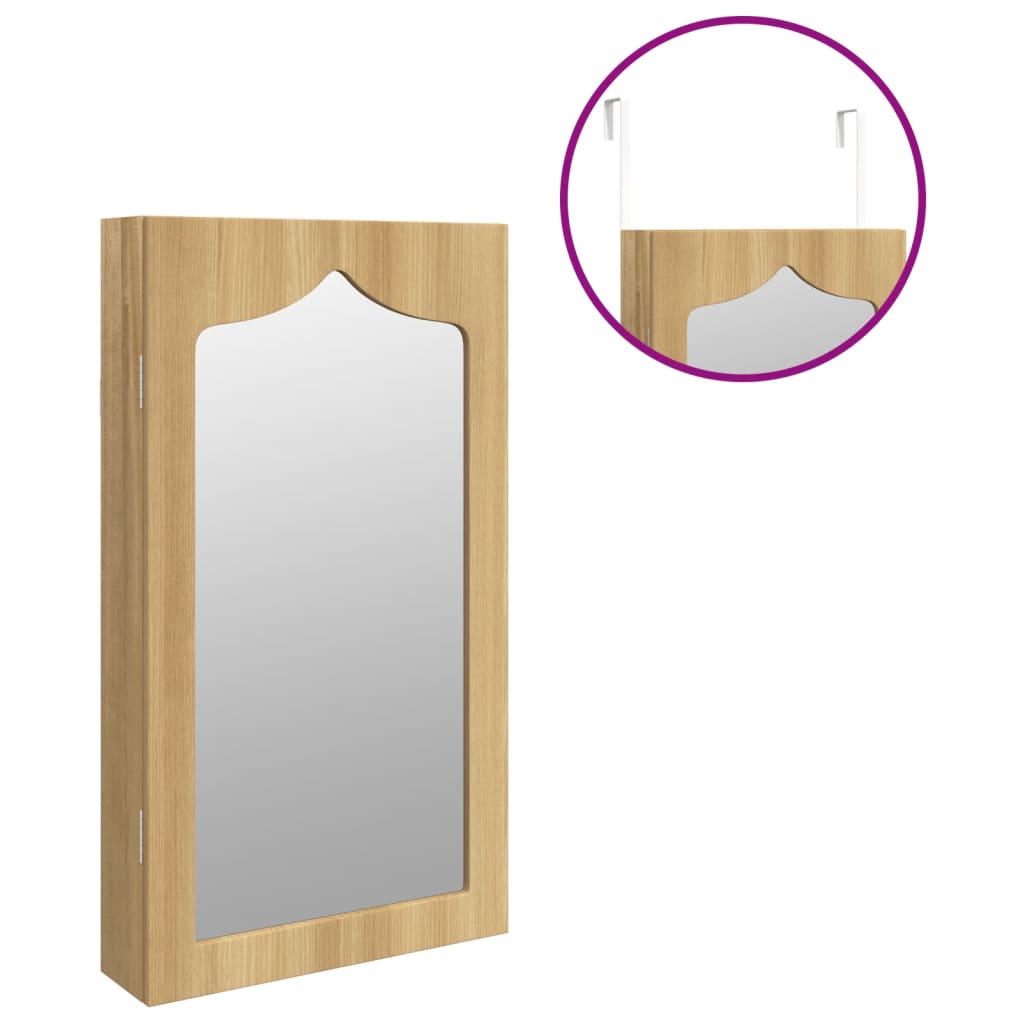 vidaXL Armoire à bijoux avec miroir murale 37,5x10x67 cm