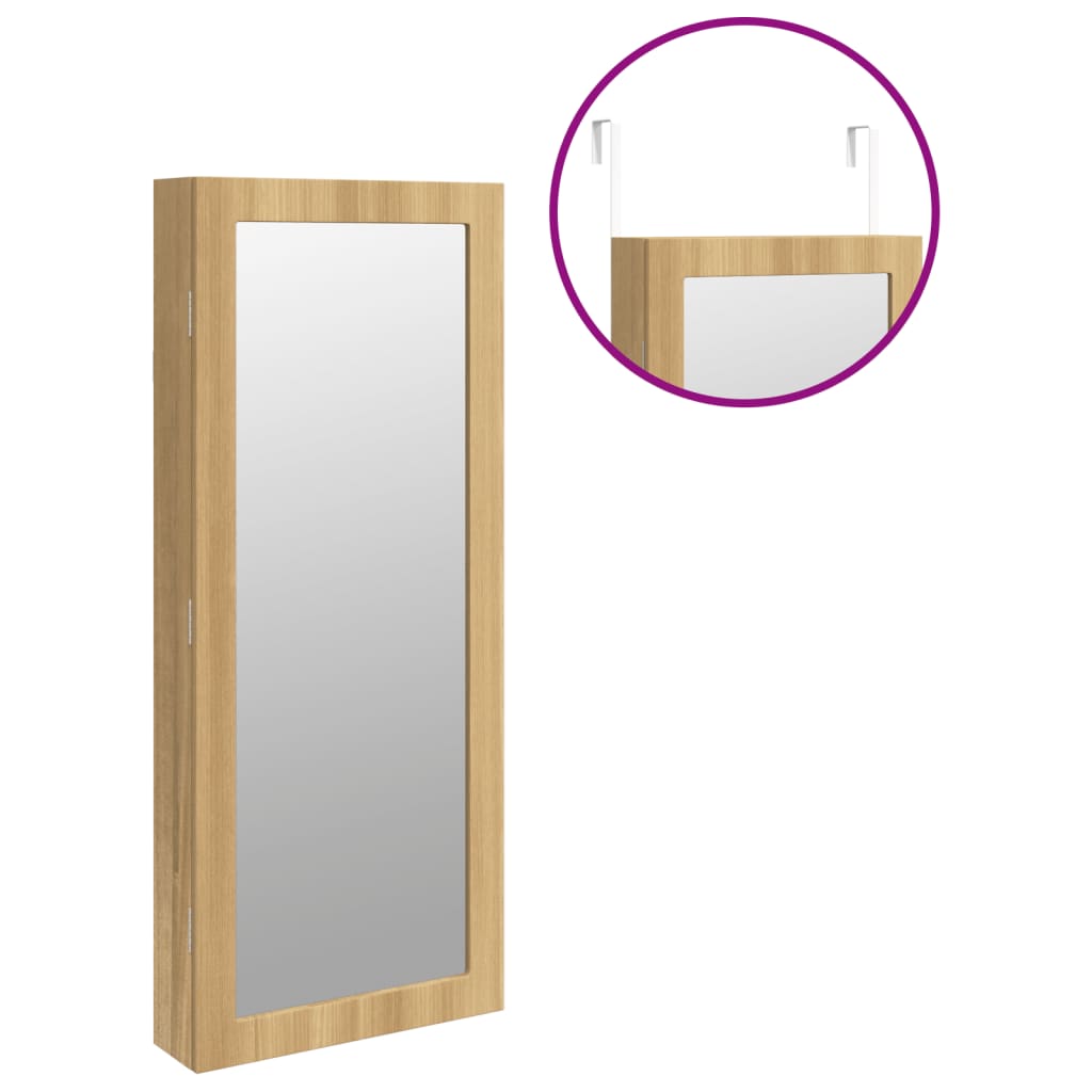 vidaXL Armoire à bijoux avec miroir et éclairage LED mural