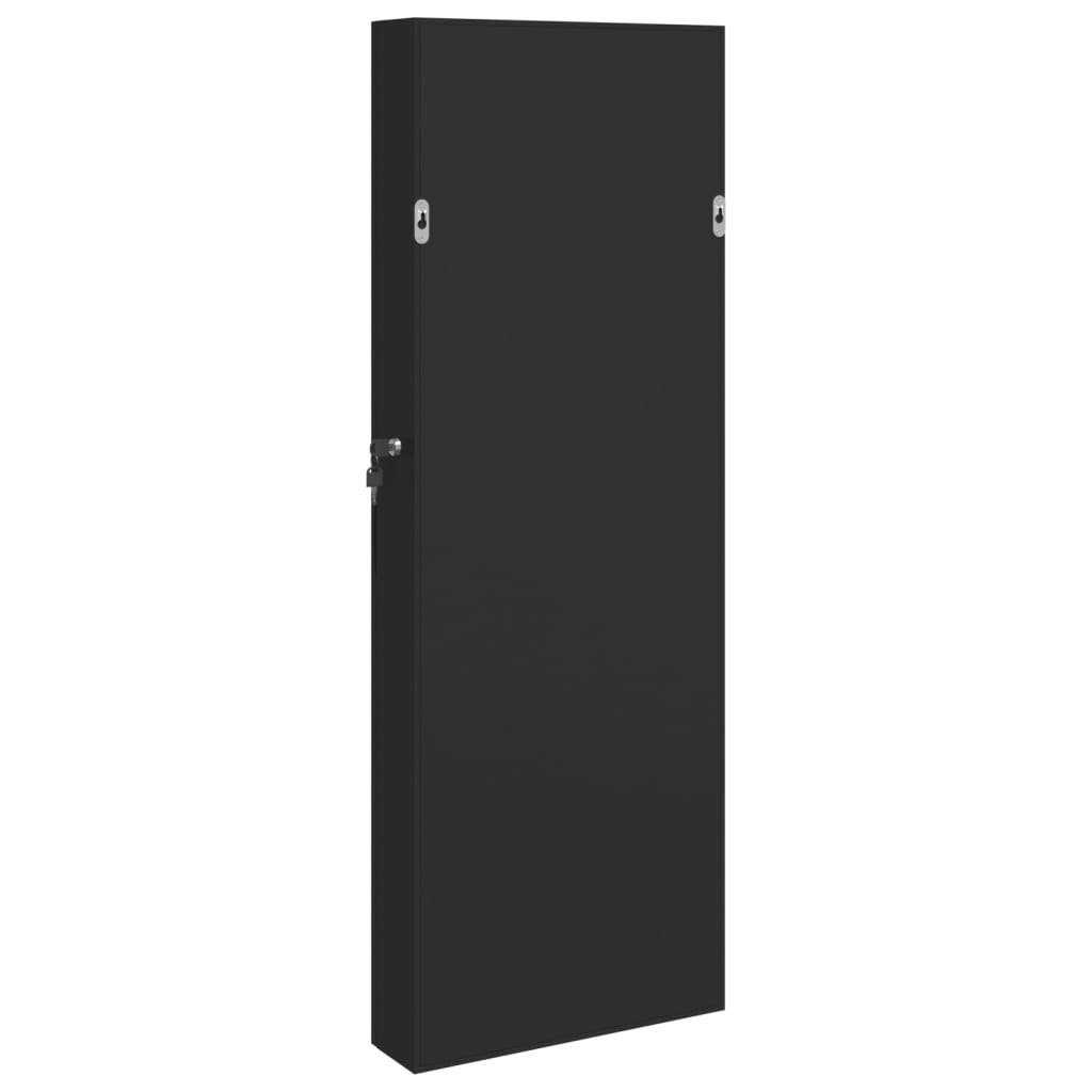 vidaXL Armoire à bijoux avec miroir et éclairage LED mural noir