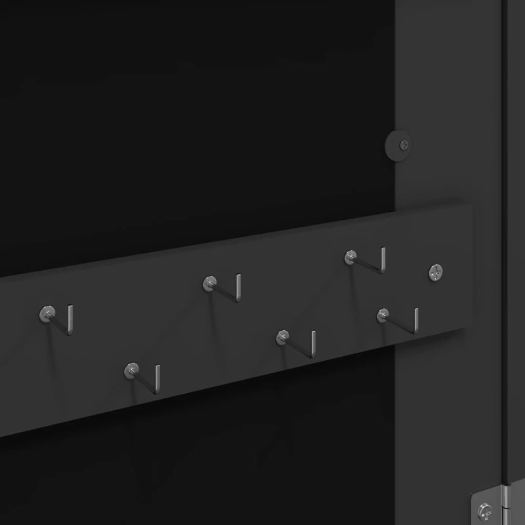 vidaXL Armoire à bijoux avec miroir et éclairage LED mural noir
