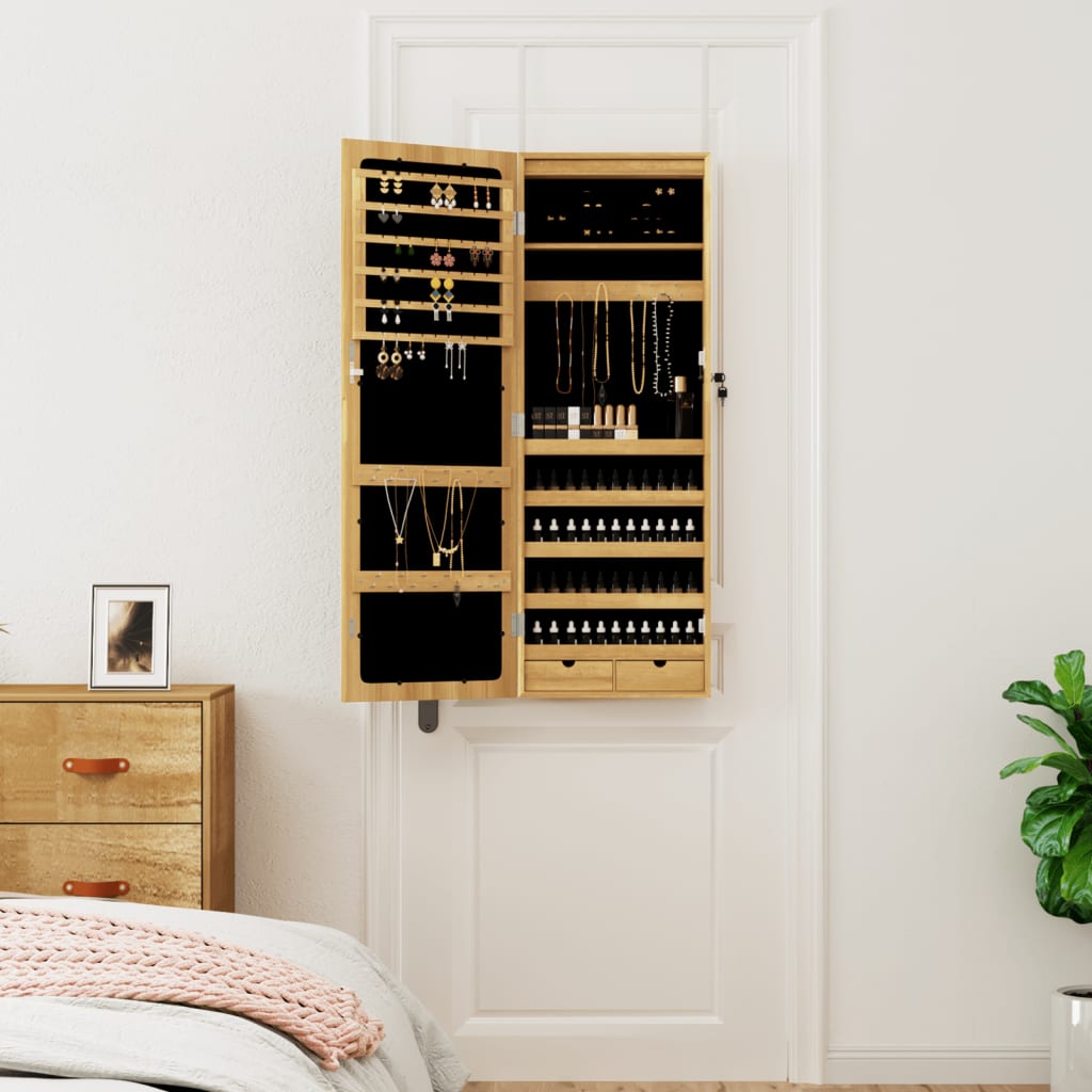 vidaXL Armoire à bijoux avec miroir et éclairage LED mural