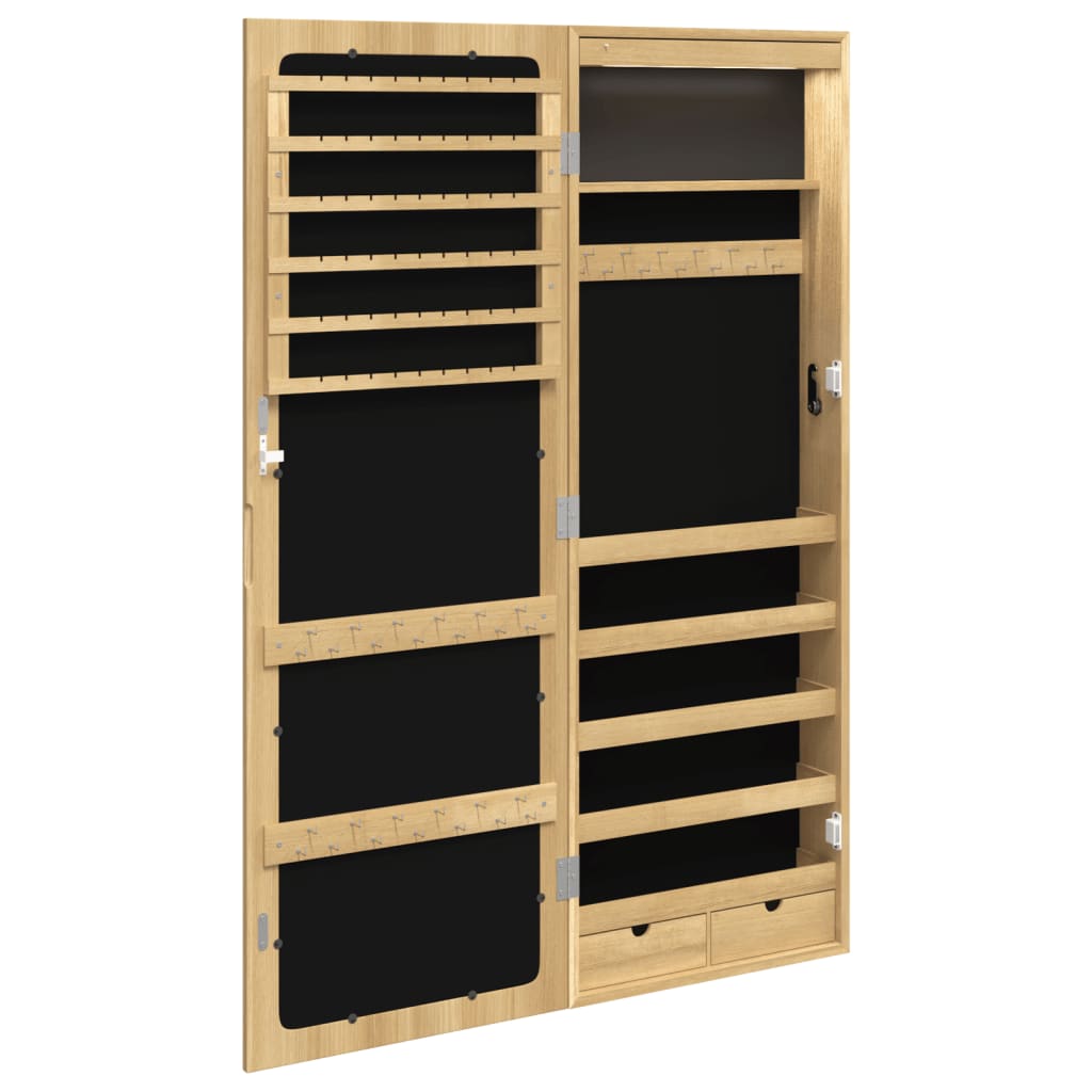 vidaXL Armoire à bijoux avec miroir et éclairage LED mural