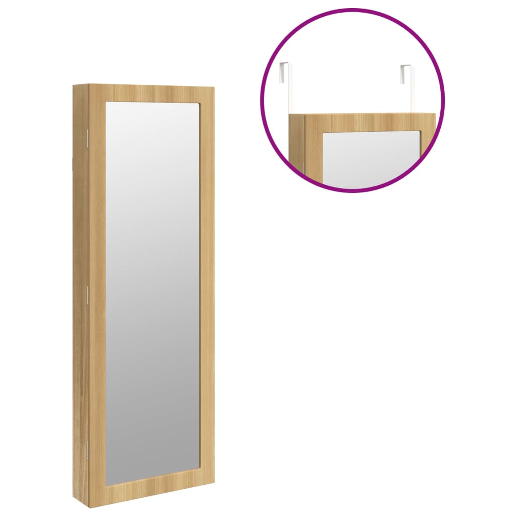 vidaXL Armoire à bijoux avec miroir et éclairage LED mural