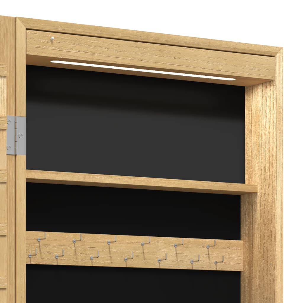 vidaXL Armoire à bijoux avec miroir et éclairage LED mural