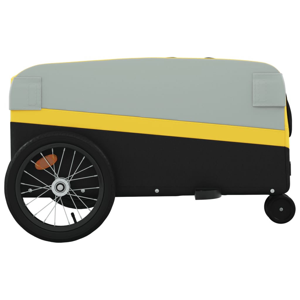 vidaXL Remorque de vélo noir et jaune 45 kg fer
