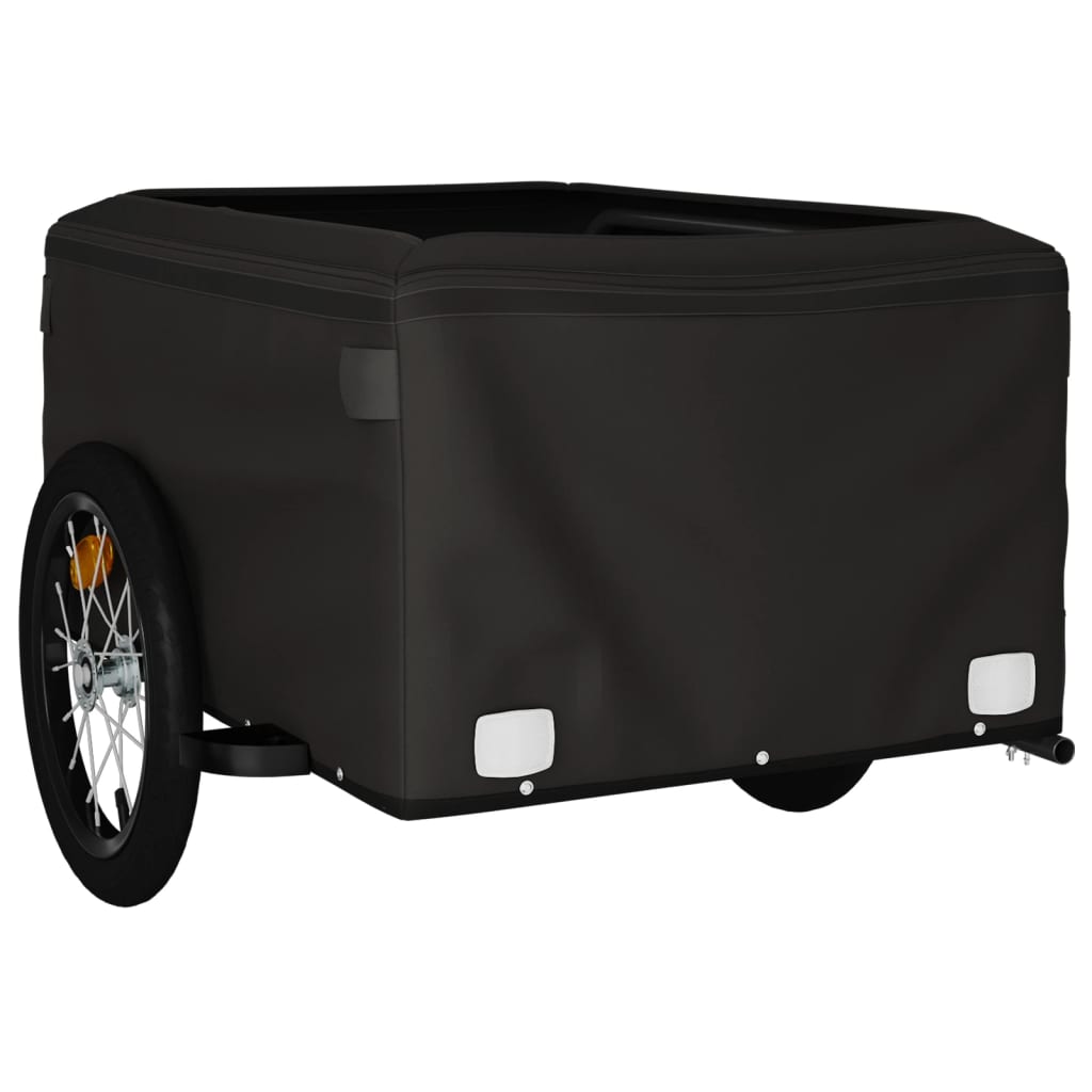 vidaXL Remorque de vélo noir et rouge 45 kg fer