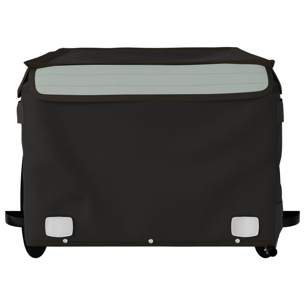 vidaXL Remorque de vélo noir et gris 45 kg fer