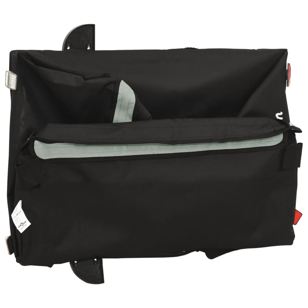 vidaXL Remorque de vélo noir et gris 45 kg fer
