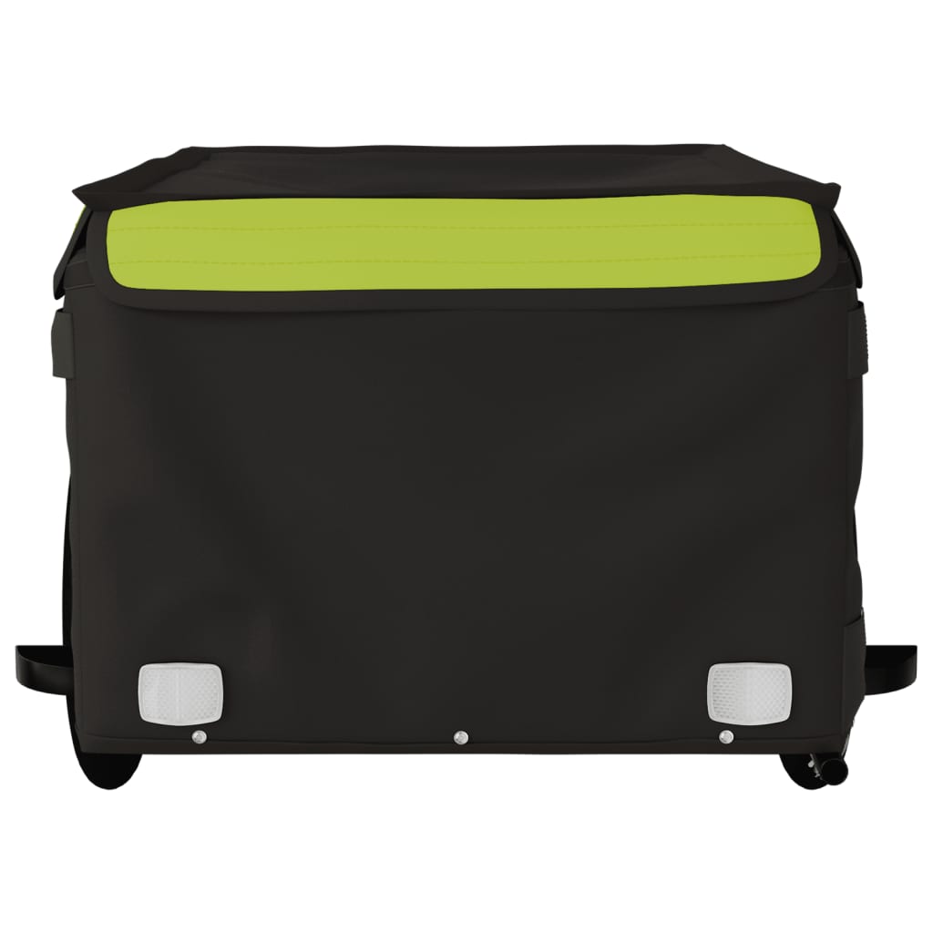 vidaXL Remorque de vélo noir et vert 45 kg fer