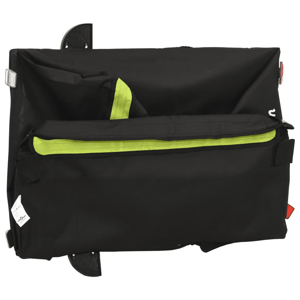 vidaXL Remorque de vélo noir et vert 45 kg fer