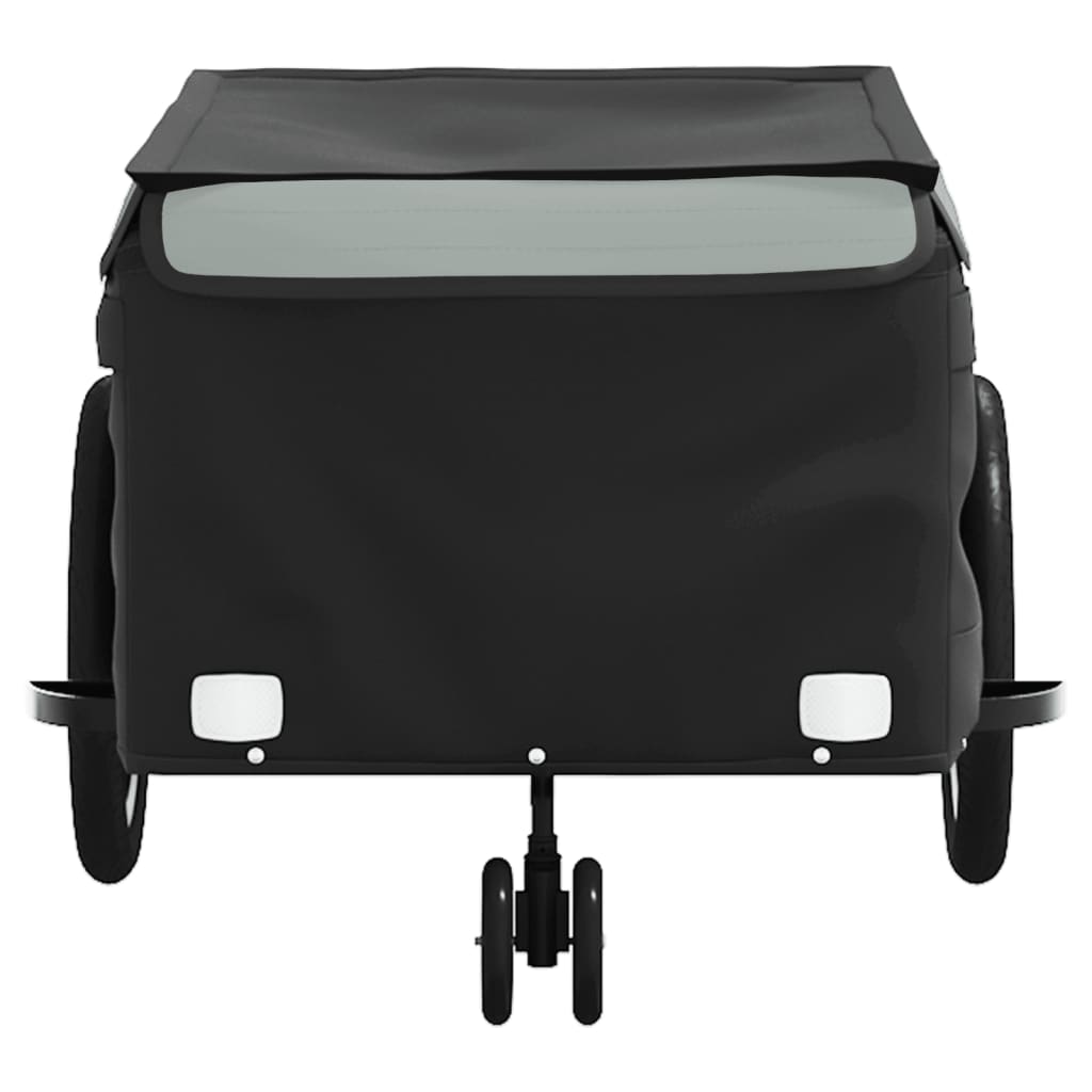 vidaXL Remorque de vélo noir et gris 45 kg fer