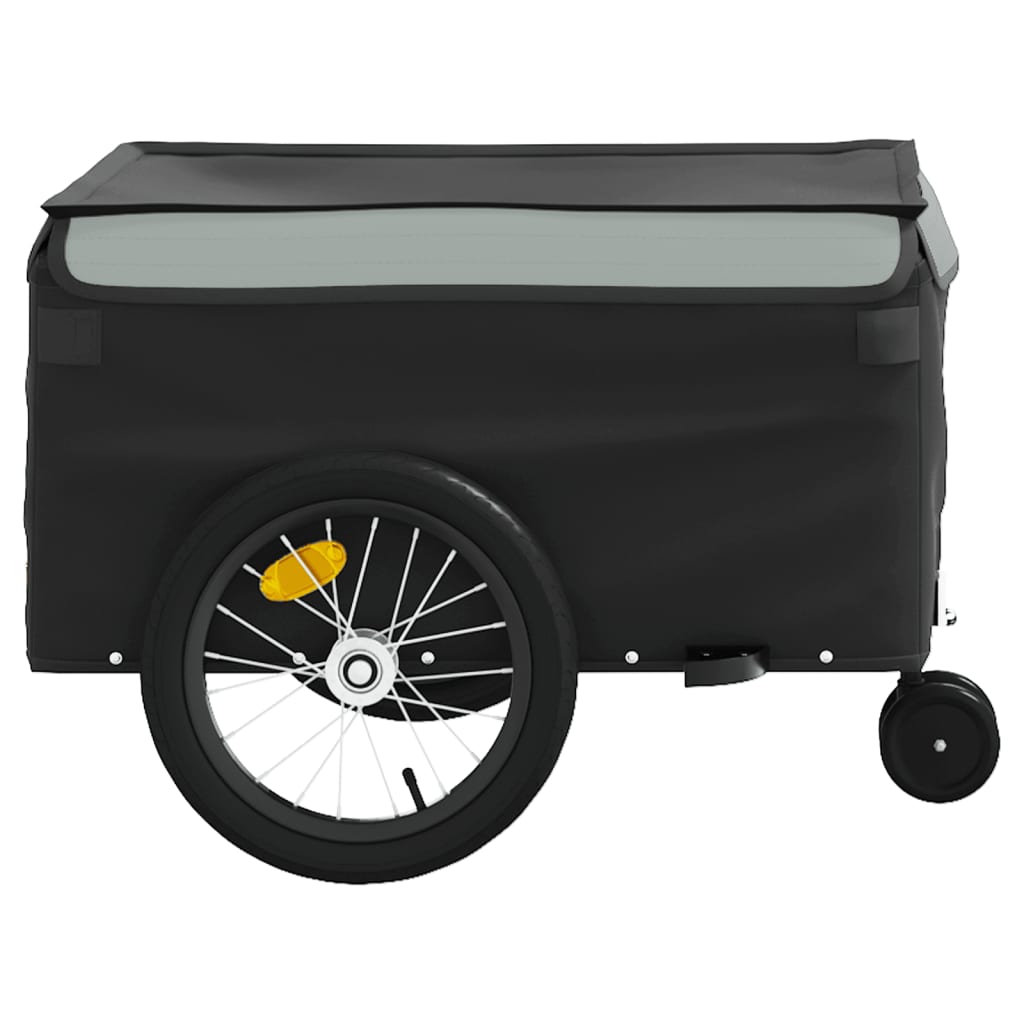 vidaXL Remorque de vélo noir et gris 45 kg fer