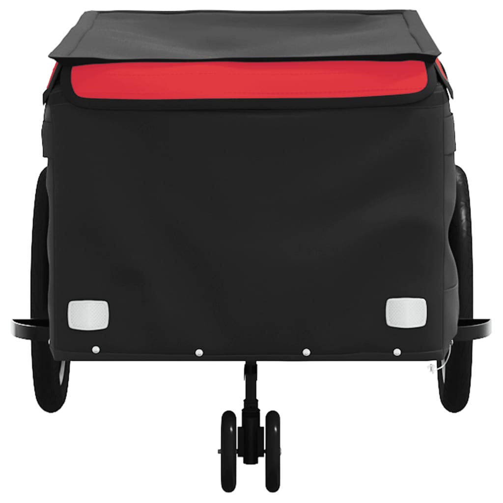 vidaXL Remorque de vélo noir et rouge 45 kg fer