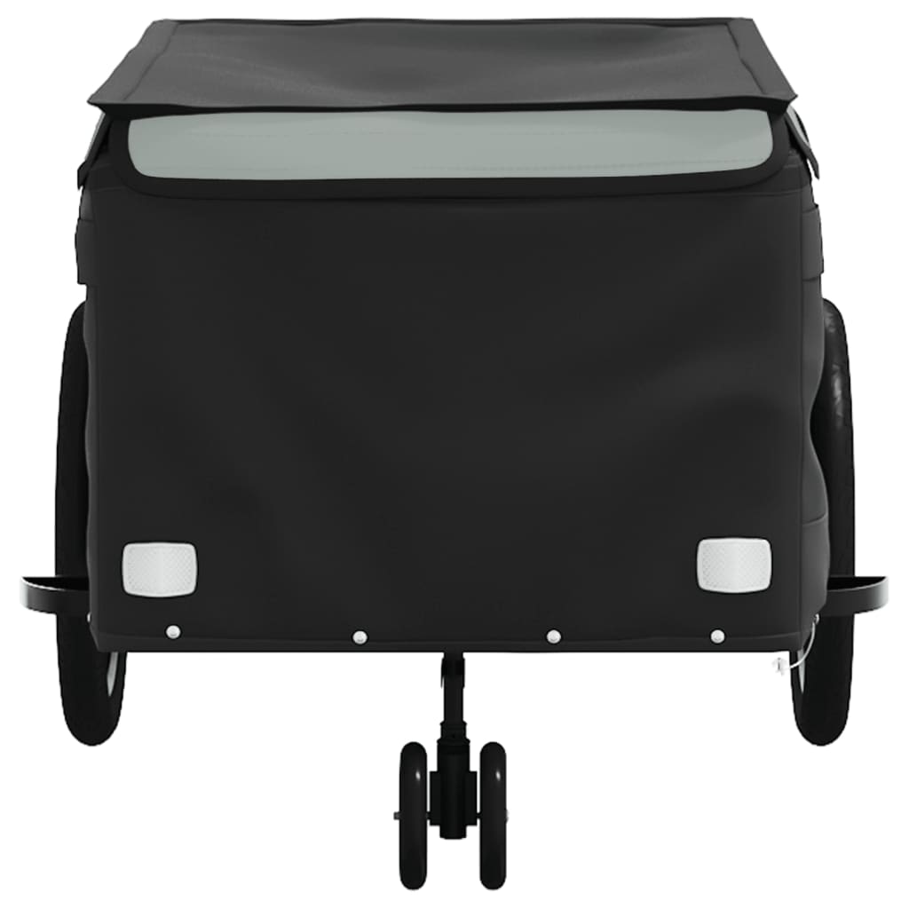 vidaXL Remorque de vélo noir et gris 45 kg fer