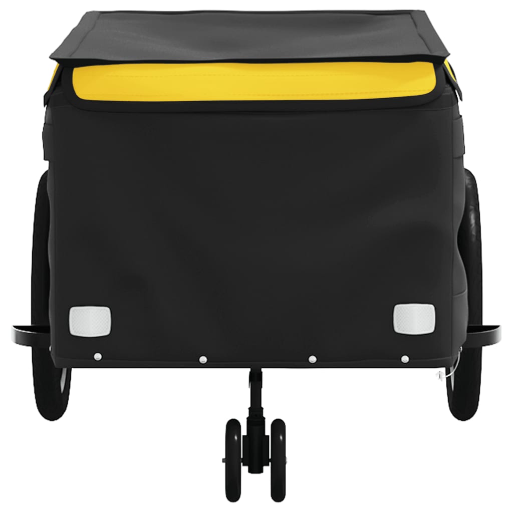 vidaXL Remorque de vélo noir et jaune 45 kg fer