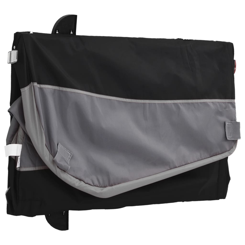 vidaXL Remorque de vélo noir et gris 45 kg fer