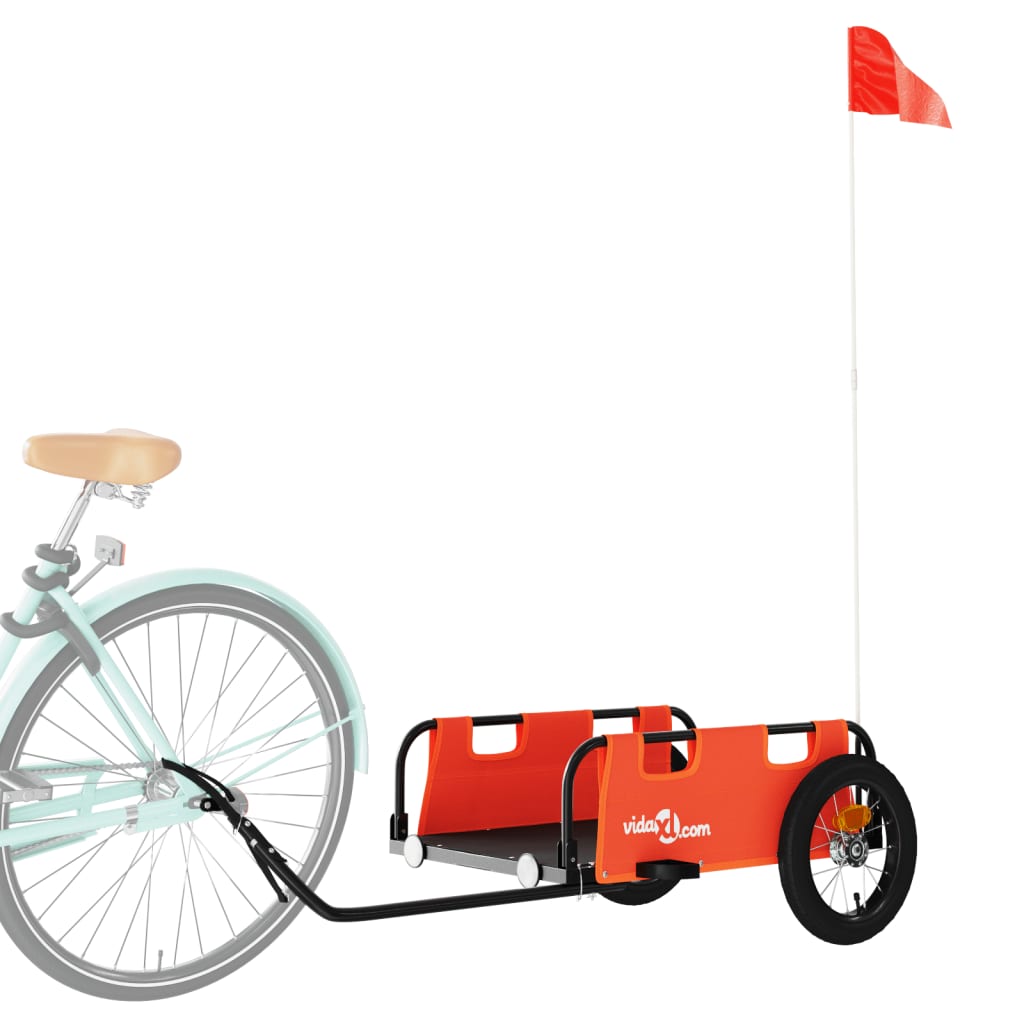 vidaXL Remorque de vélo orange tissu oxford et fer